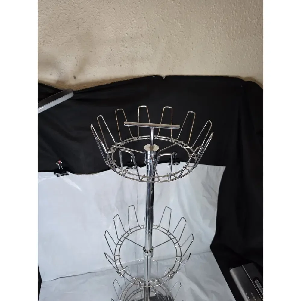 3-Tier Revolving Shoe Tree, Heavy-Duty Steel with Stabilized Base, Holds 18 Pair
